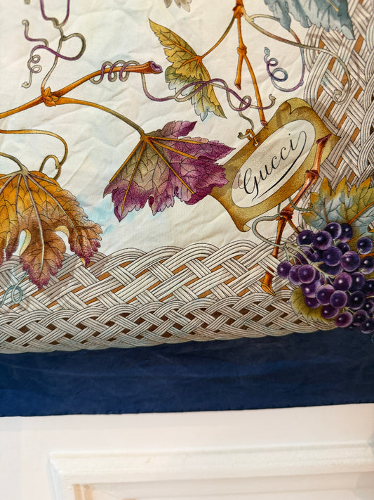 Vintage Gucci Floral Silk Scarf