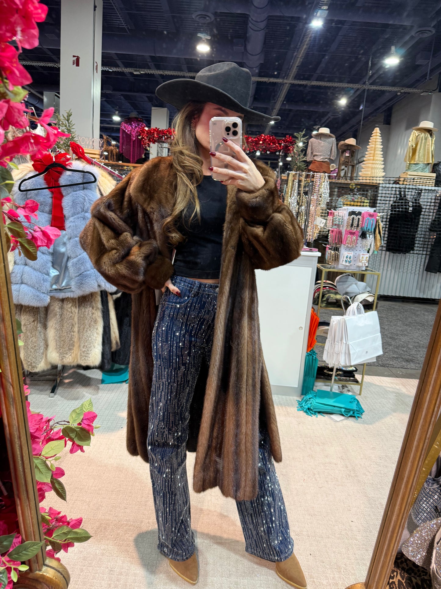 #126 Vintage Mahogany Mink Coat Size S/M