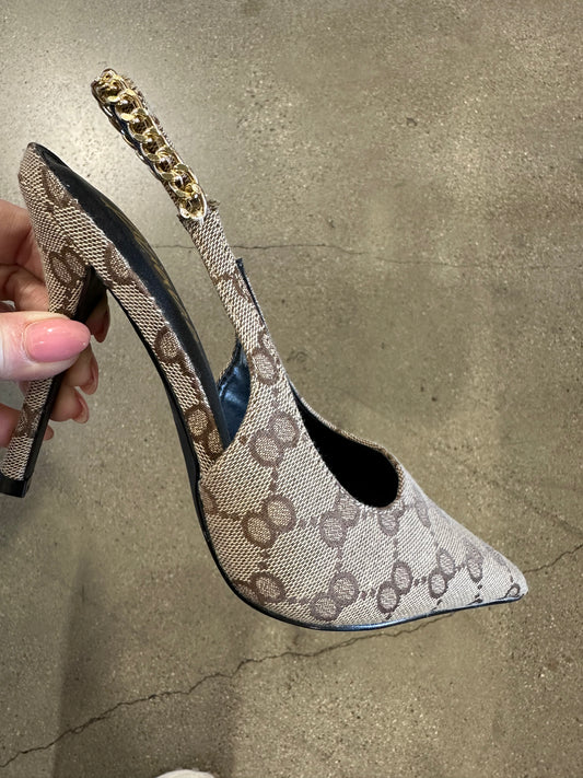 FINAL SALE!! Chain Slingback Heels