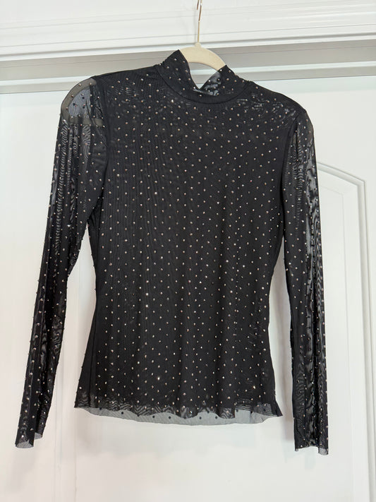 FINAL SALE!! Black Rhinestone Top