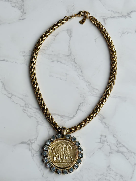 NEW!! Horse and Rhinestone Pendant Necklace