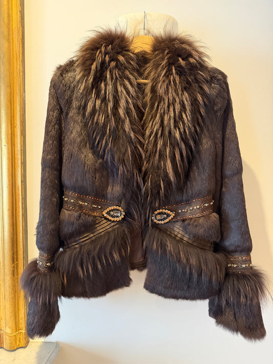 NEW!! Vintage Rabbit and Fox Embellished Jacket Size Small
