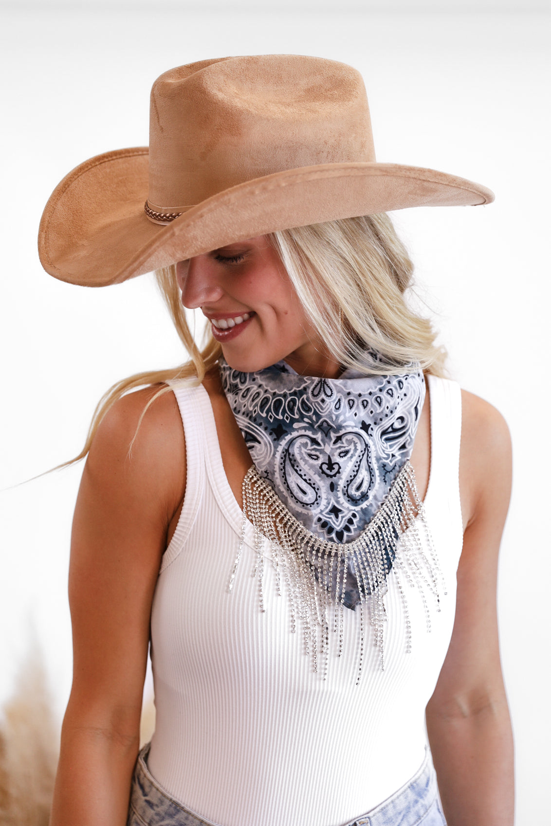 The "El Dorado" Faux Suede Cowboy Hat in Tan