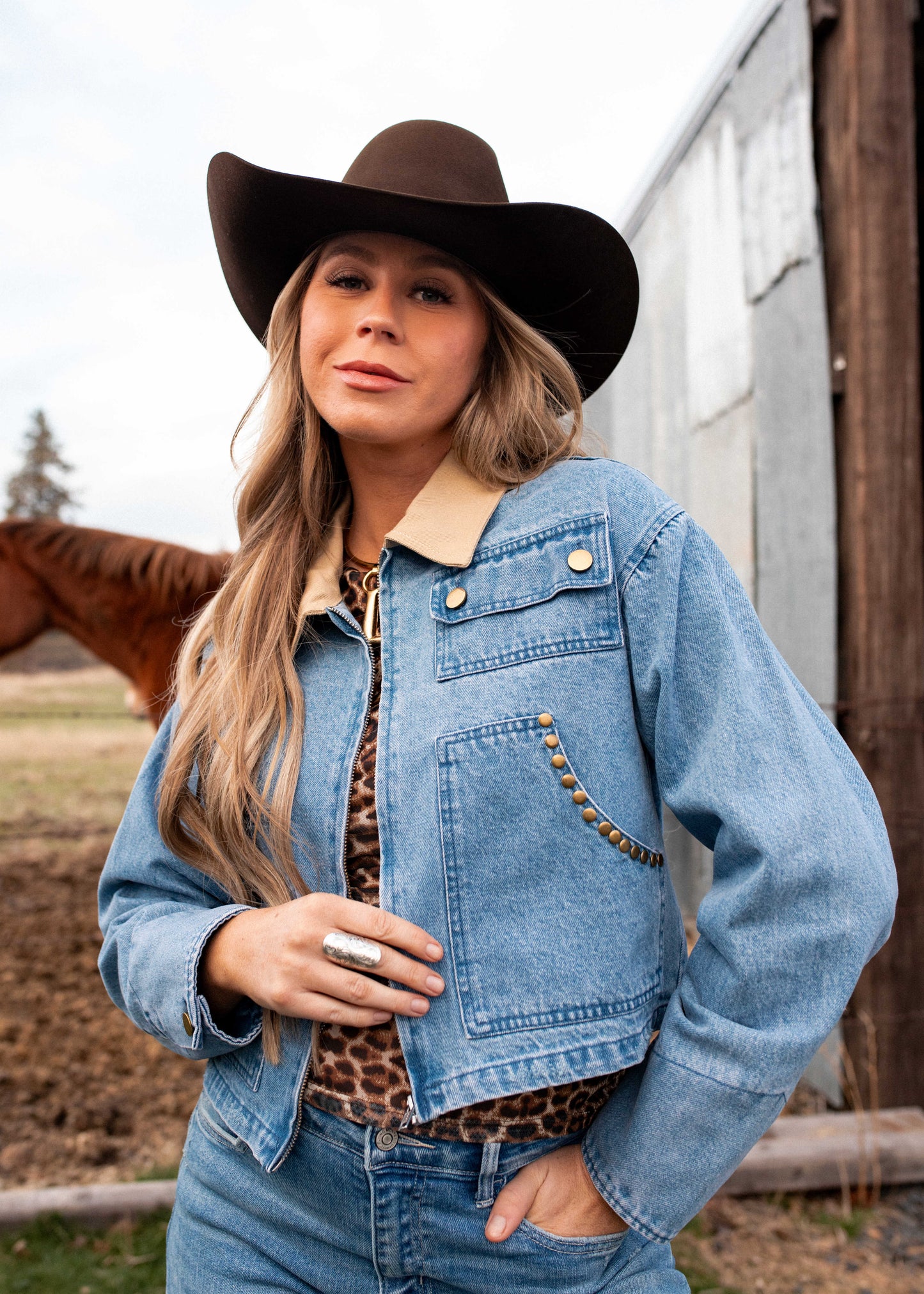 NEW!! "Prime Time" Cropped Denim Barn Jacket