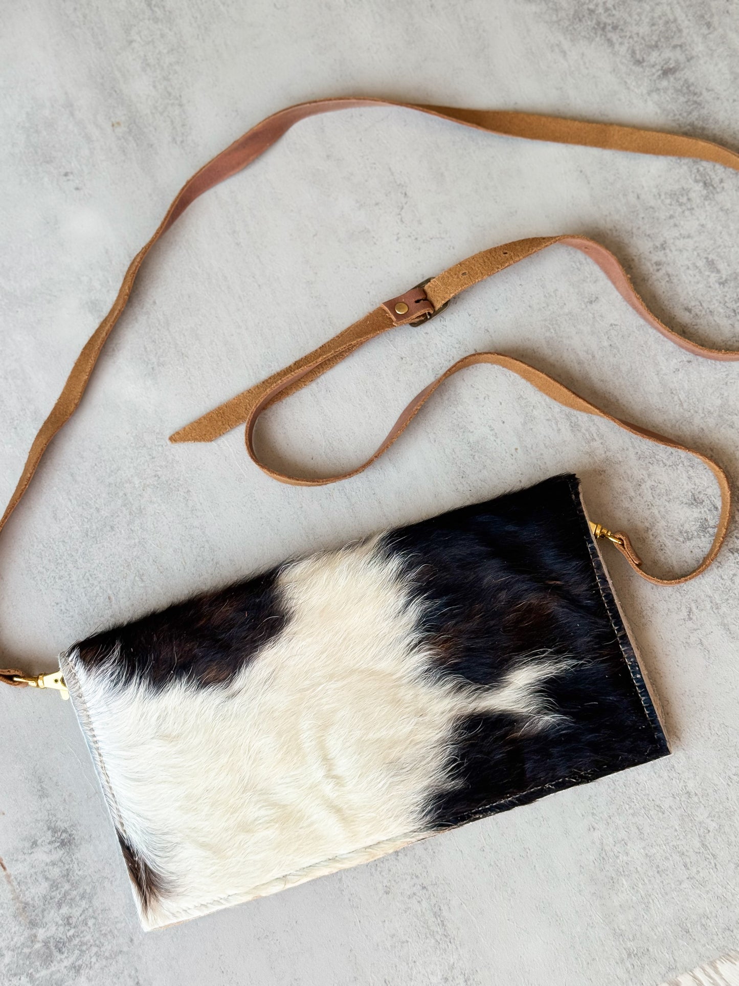 NEW!! Cowhide Tri-Color Clutch