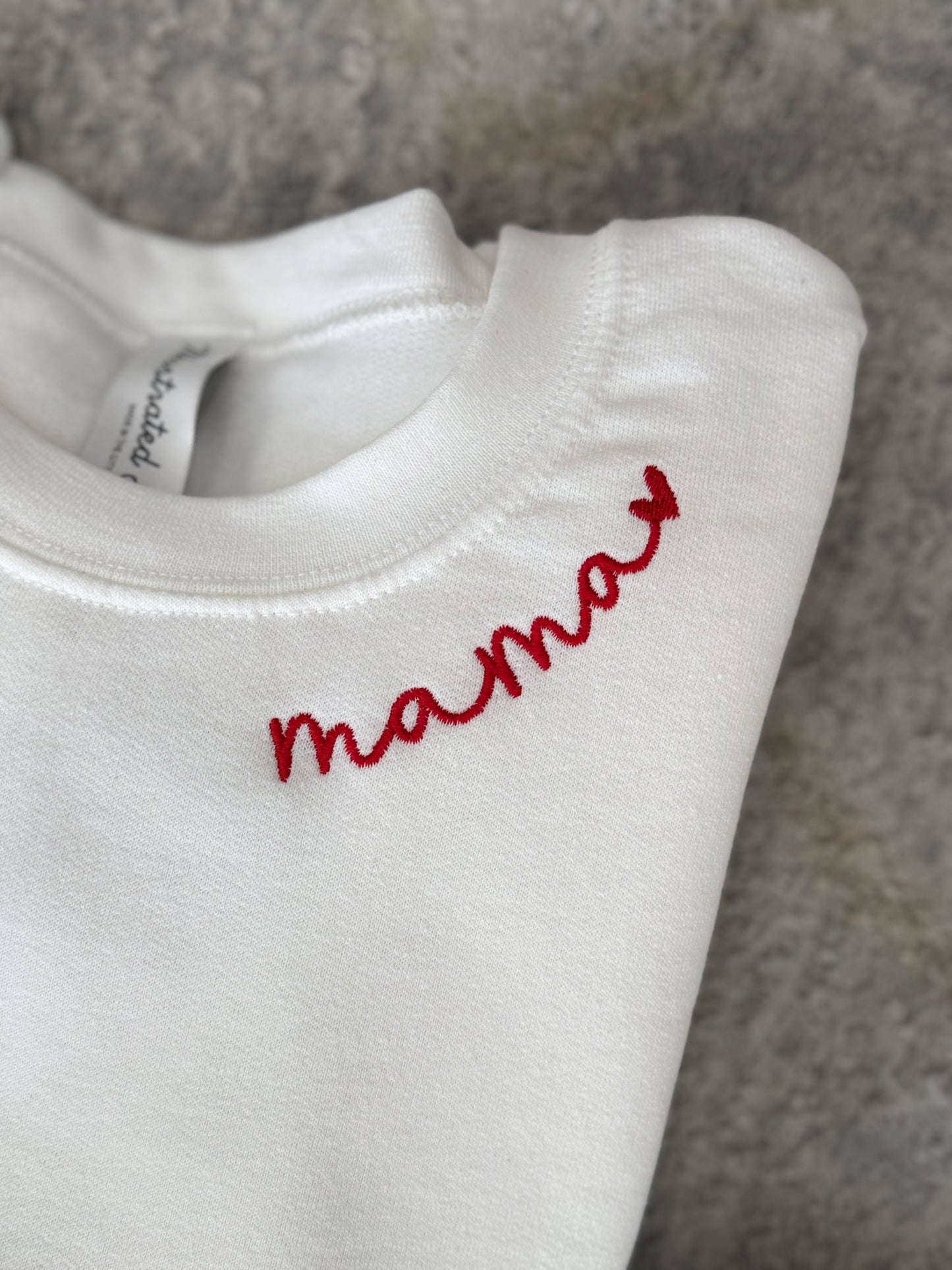 NEW!! "MAMA" Embroidered Sweatshirt in White