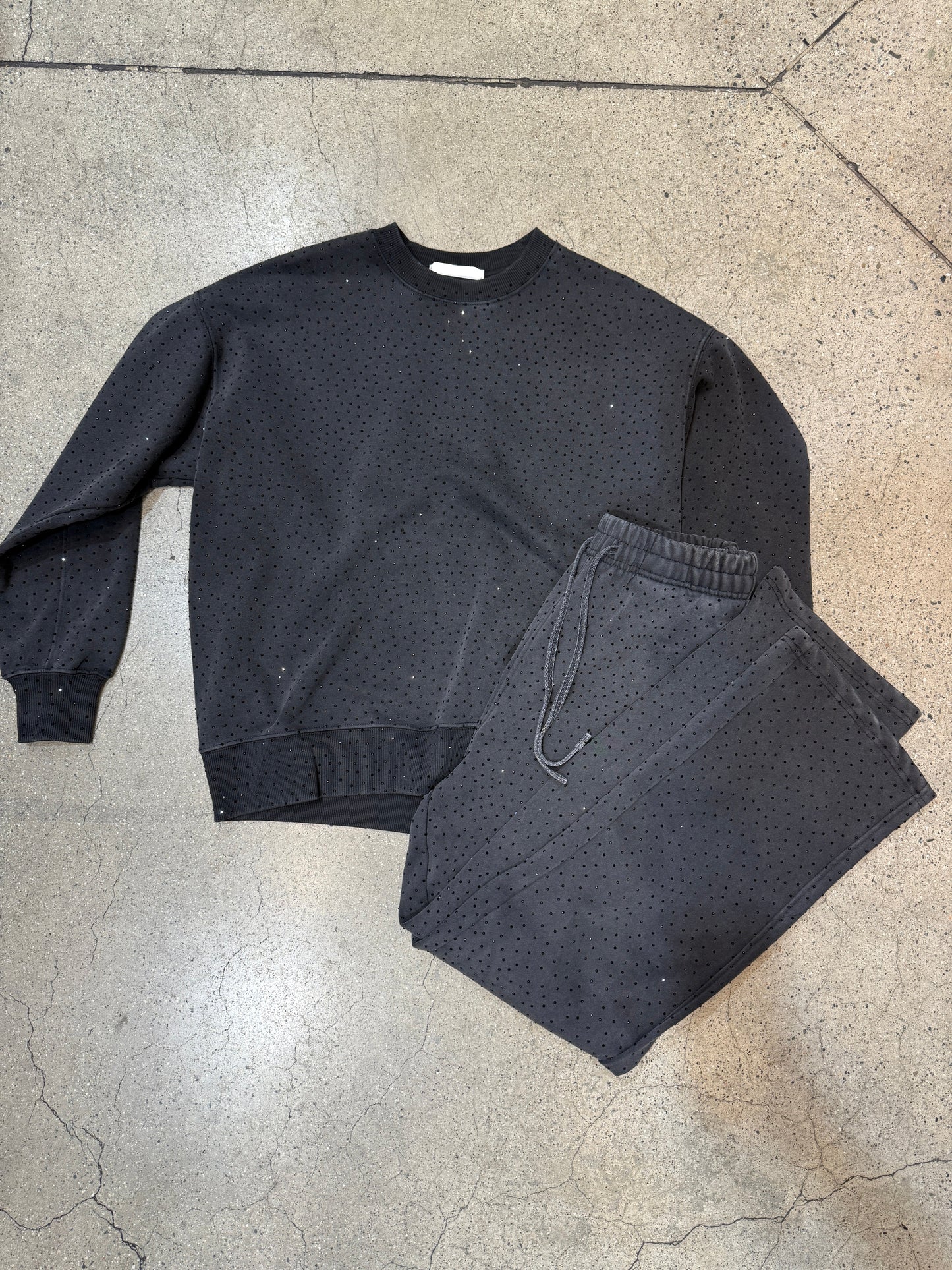 NEW!! "Off Duty" Rhinestone Sweatpants in Black - PREORDER