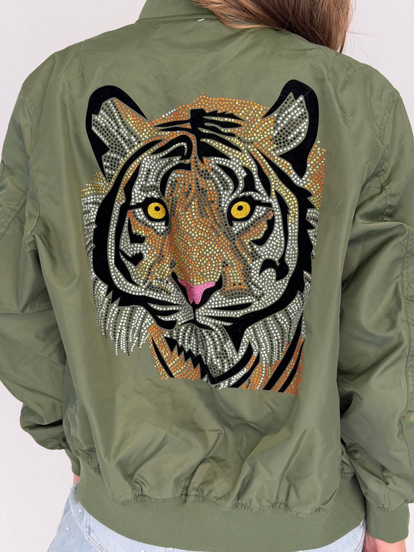 FINAL SALE!! Rhinestone Tiger Bomber Jacket