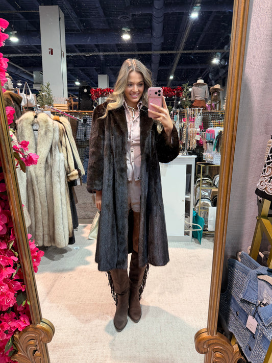 #138 Vintage Ranch Mink Coat - Size Small