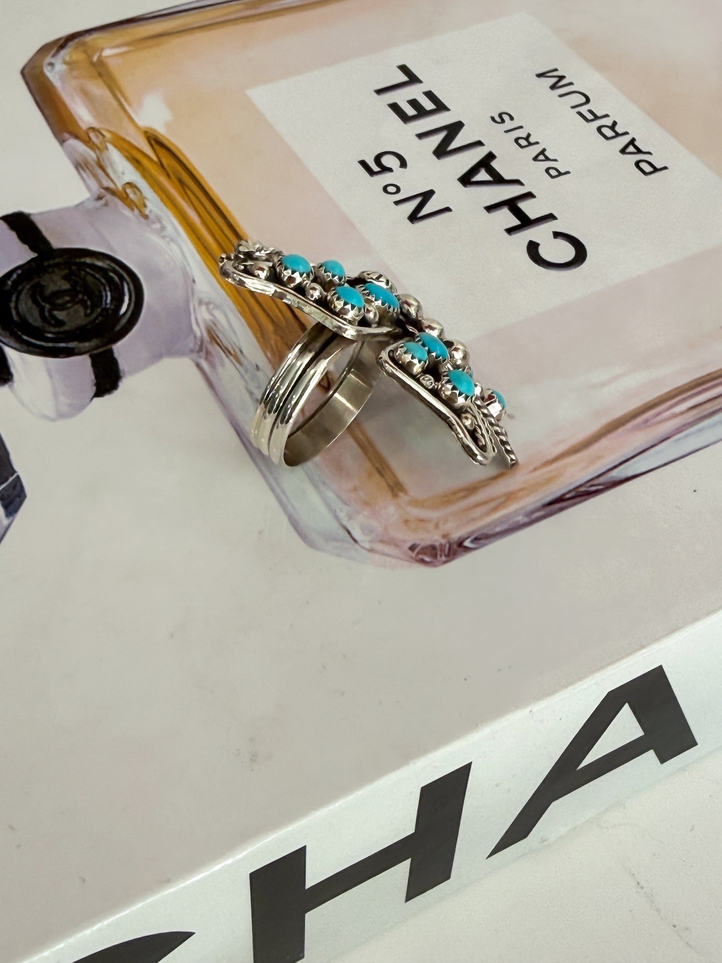 Butterfly Kingman Turquoise Adjustable Ring