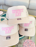 NEW!! Embroidered Cowboy Hat Trucker in Pink