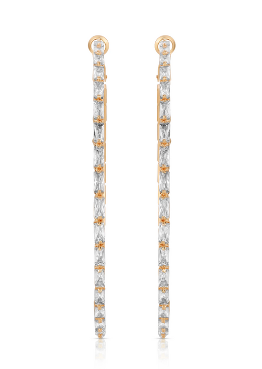 NEW!! Crystal All Around Hoop Earrings