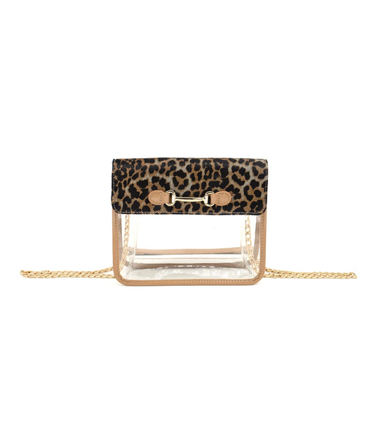 BEST SELLER!! Bag Check Clear Crossbody in Leopard