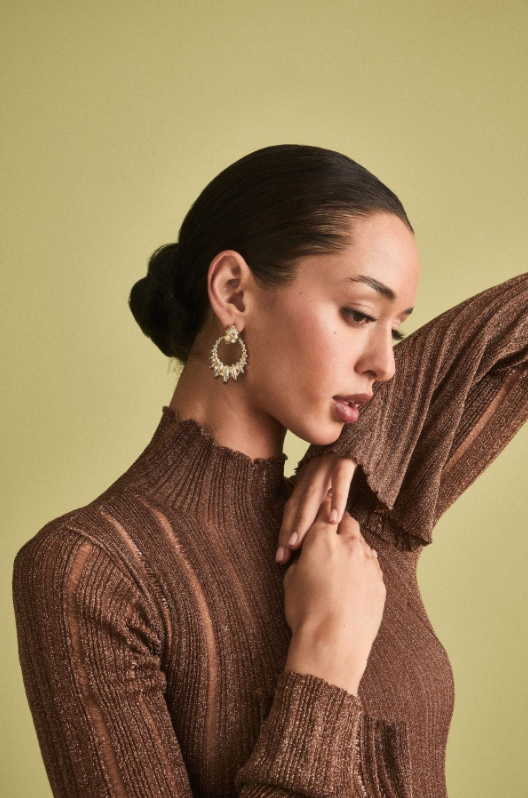 NEW!! Dionne Two-Tone Statement Earrings