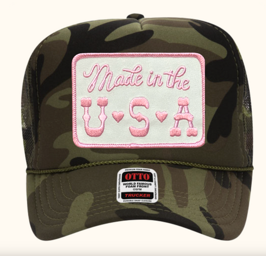 NEW!! "Made in the USA" Trucker Hat in Camo