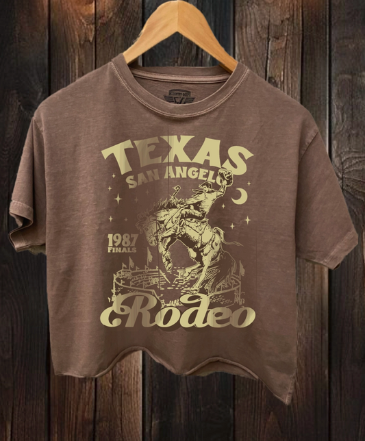 "Texas Rodeo" Oversized Cropped Tee