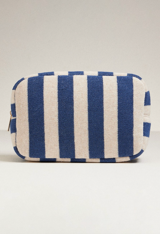 FINAL SALE!! Carmel Striped Sunscreen Pouch in Navy