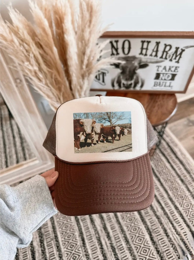 NEW!! Cattleman Trucker Hat in Brown