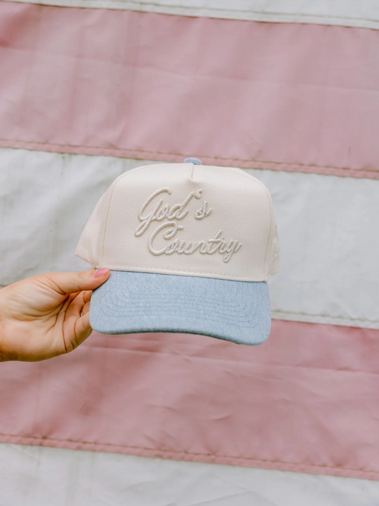 NEW!! God's Country Denim Trucker Hat