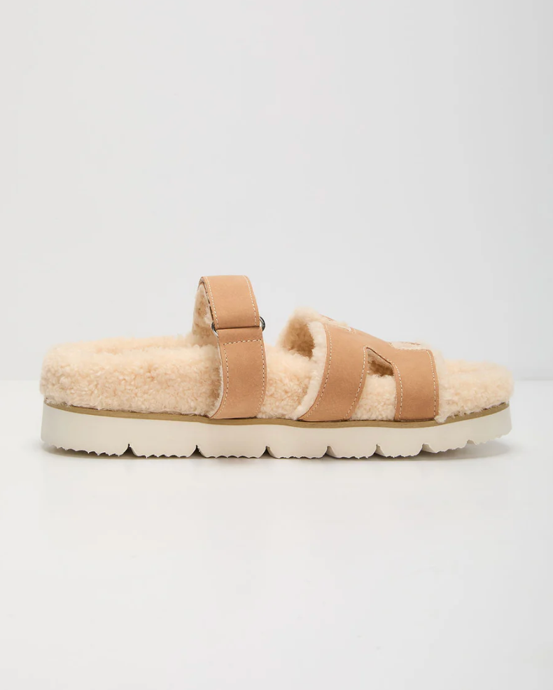 NEW!! Alpine Sherpa Slides in Nude