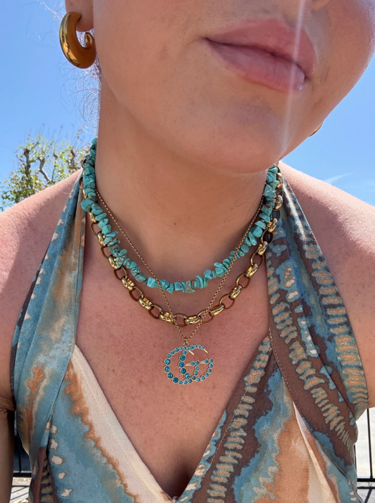 NEW!! Authentic Vintage Turquoise Stassi Pendant