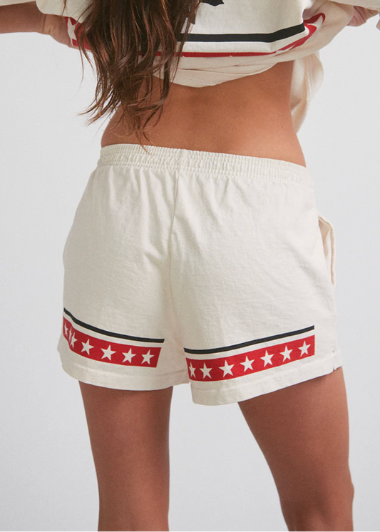 Spangled Heavy Jersey Short in Creme