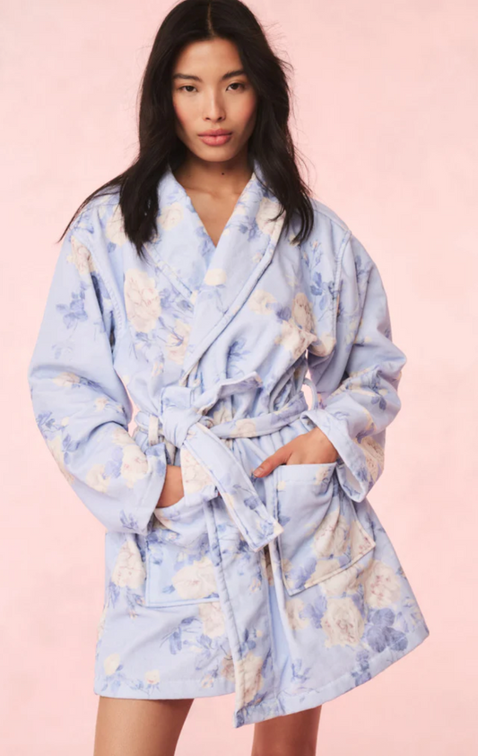 Indie Cotton Bath Robe - Whisper Blue