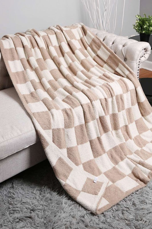 NEW!! Comfy Luxe Checkerboard Throw Blanket in 6 Colors