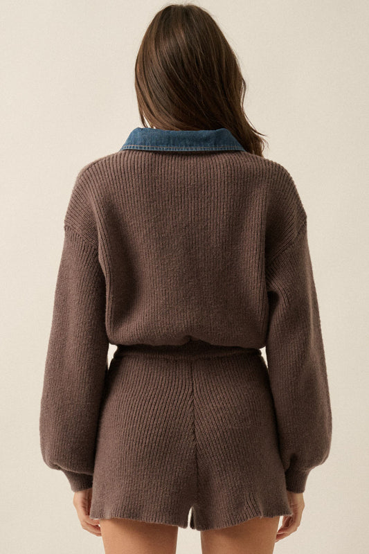 "Settled In" Ribbed Sweater Romper