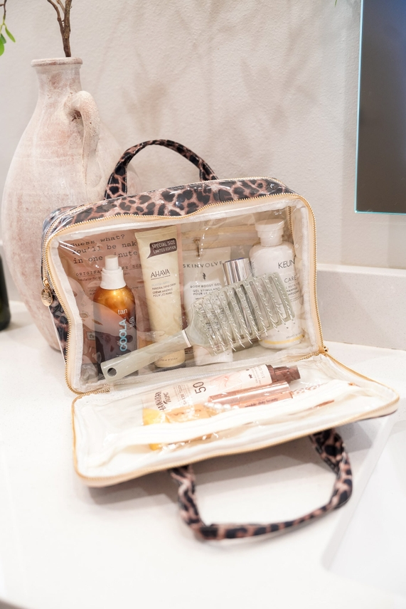 Leopard Print Hanging Travel Bag