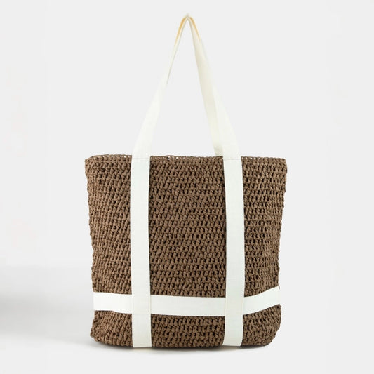 Hat Carrying Beach Bag in Brown