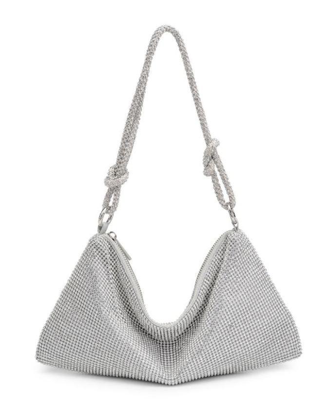 NEW!! Crystal Knotted Bag in Silver