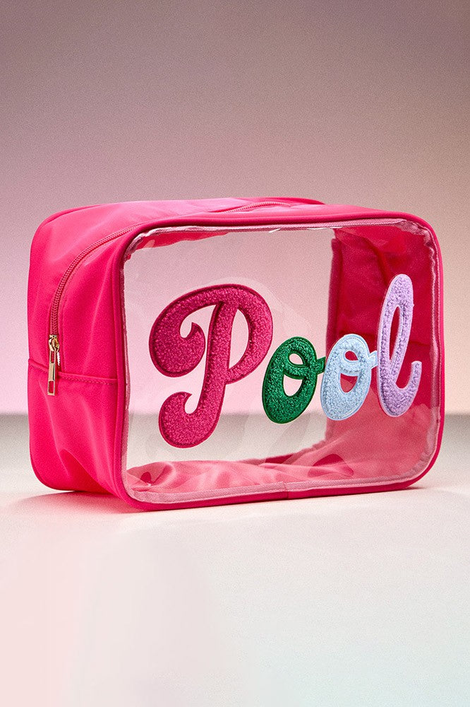 FINAL SALE!! "Pool" Clear Bag in Hot Pink