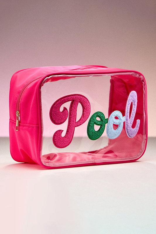 FINAL SALE!! "Pool" Clear Bag in Hot Pink