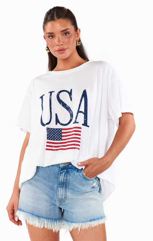 FINAL SALE!! Airport Tee USA Flag Graphic Tee