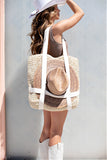 AS SEEN ON LOVERLY GREY!! Hat Carrying Beach Bag in Light Straw
