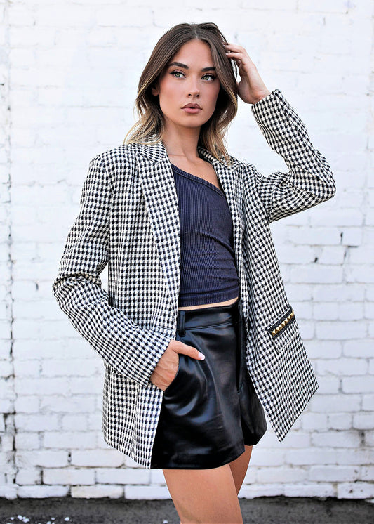 FINAL SALE!! The Rock Studded Houndstooth Blazer