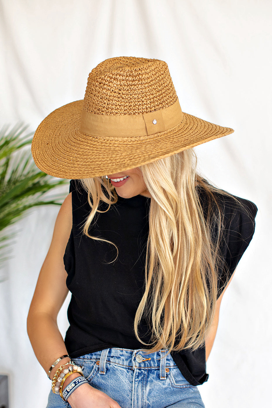 NEW!! Bondi Straw Hat in Black – Glitzy Bella