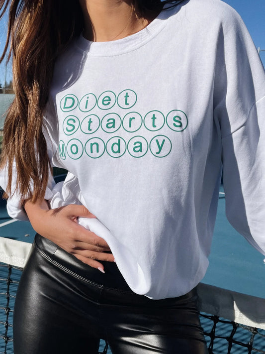 FINAL SALE!! “Diet Starts Monday" Graphic Sweatshirt