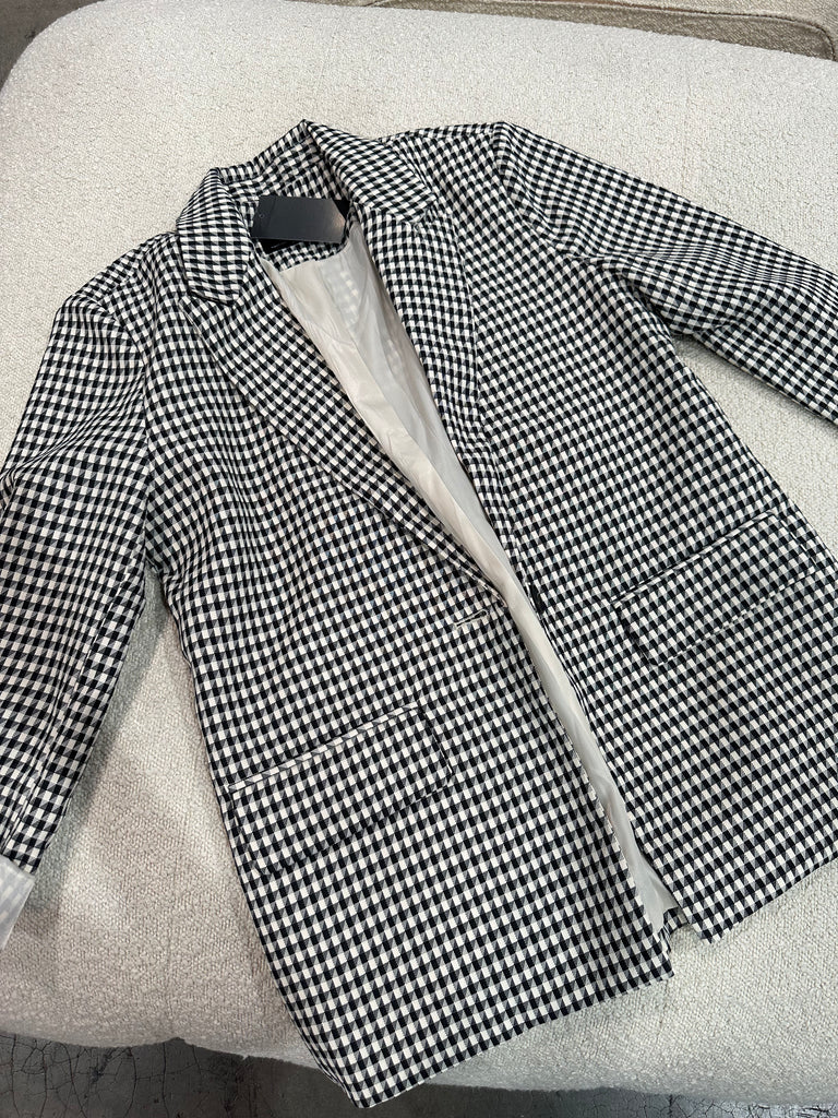 NEW!! The Houndstooth Blazer with Pink Wording