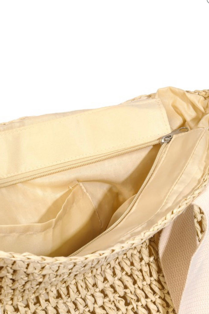AS SEEN ON LOVERLY GREY!! Hat Carrying Beach Bag in Light Straw - PRE ORDER