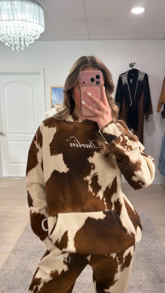 Signature Oversized Hoodie in Cowhide