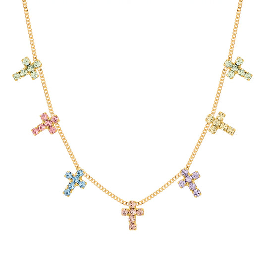 Multi Cross Necklace in Fairy Dust