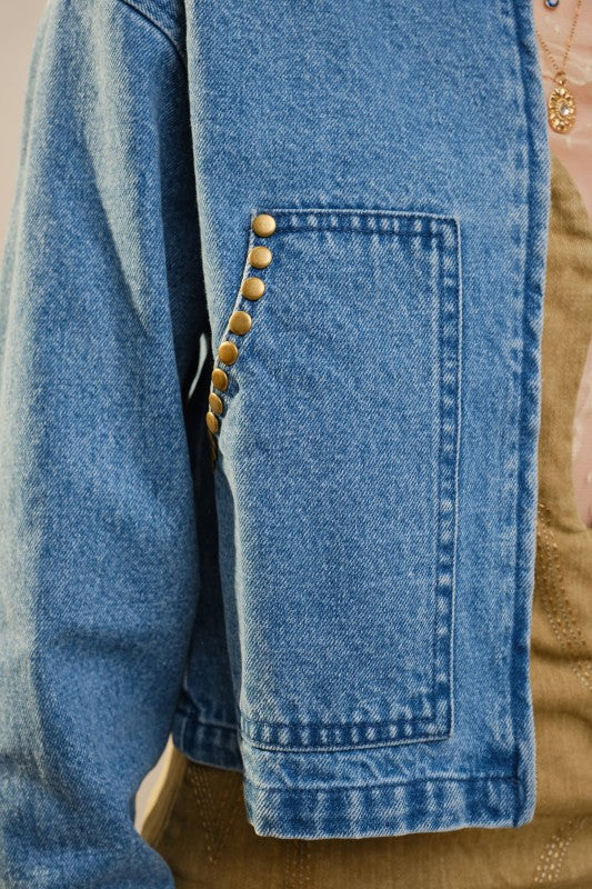 NEW!! "Prime Time" Cropped Denim Barn Jacket