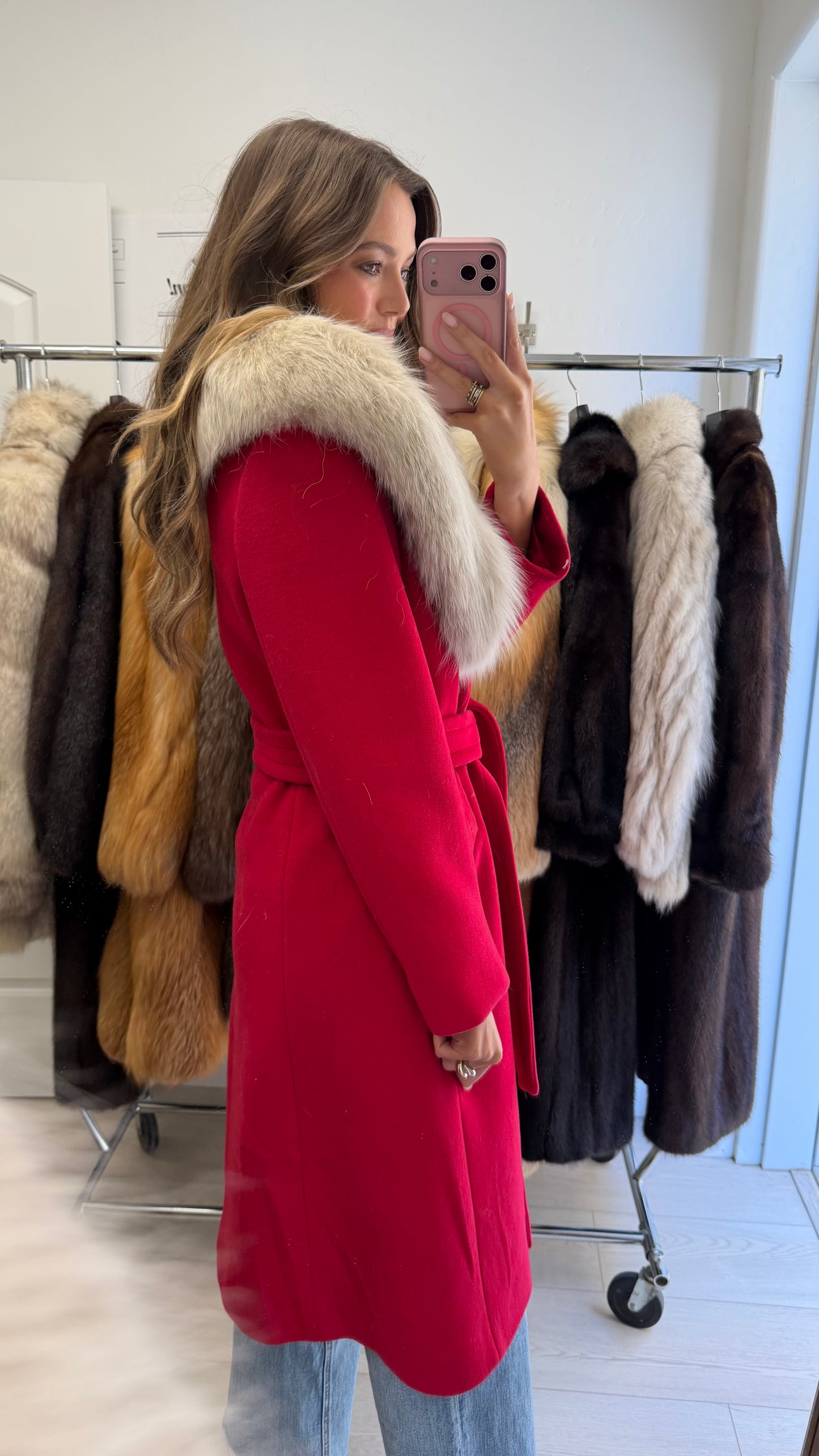 AS SEEN ON LAINEY WILSON!!! Vintage Wool Coat w/ Fox Collar