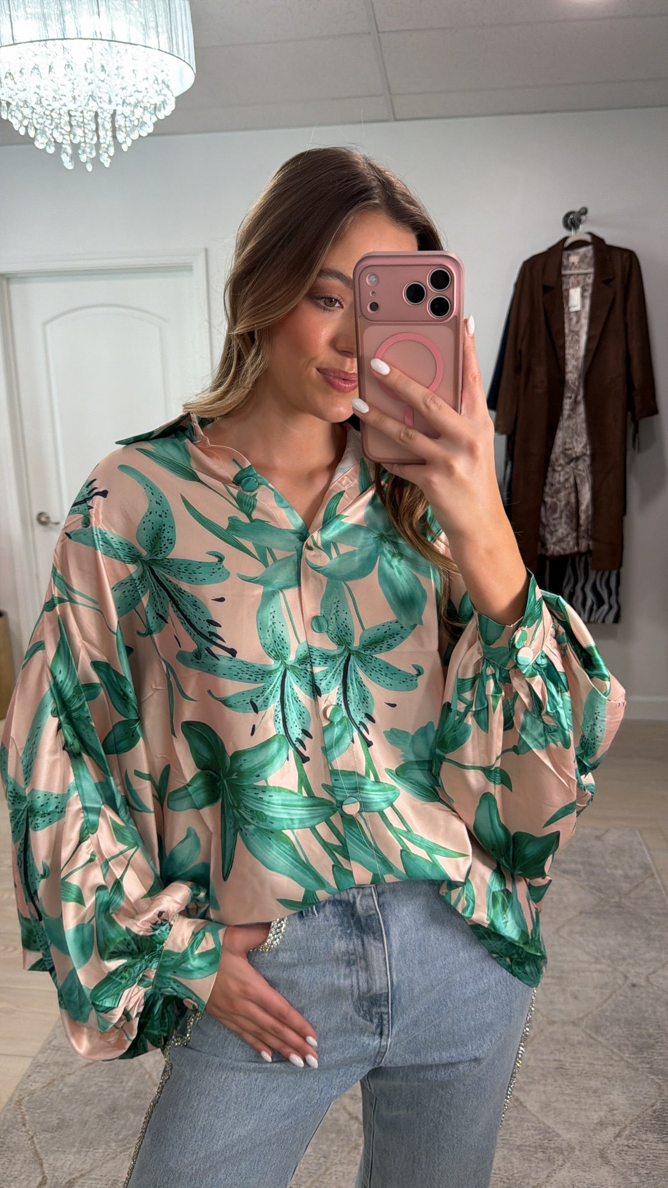 NEW!! Palm Beach Satin Top