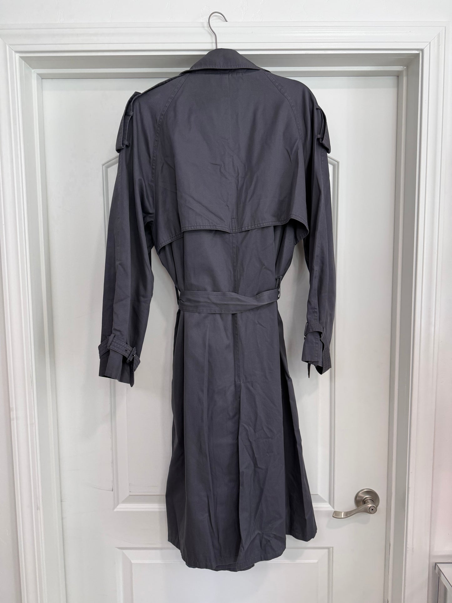 NEW!! Vintage YSL Blue/Grey Trench Coat Size L/XL