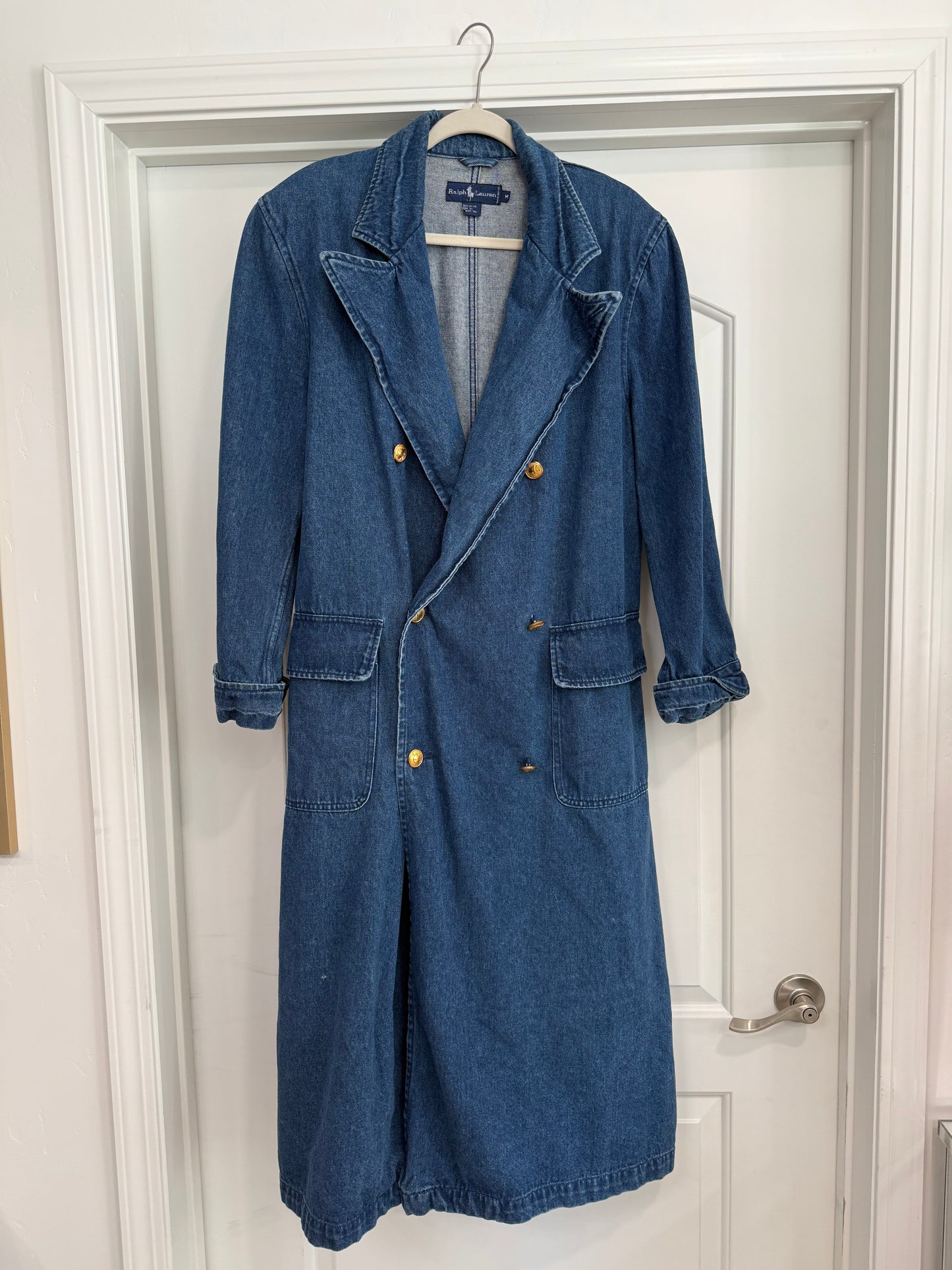 NEW!! Vintage Ralph Lauren Denim Duster Jacket Size Medium