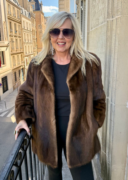 #104 Vintage Demi Buff Mink Jacket Size Medium/Large