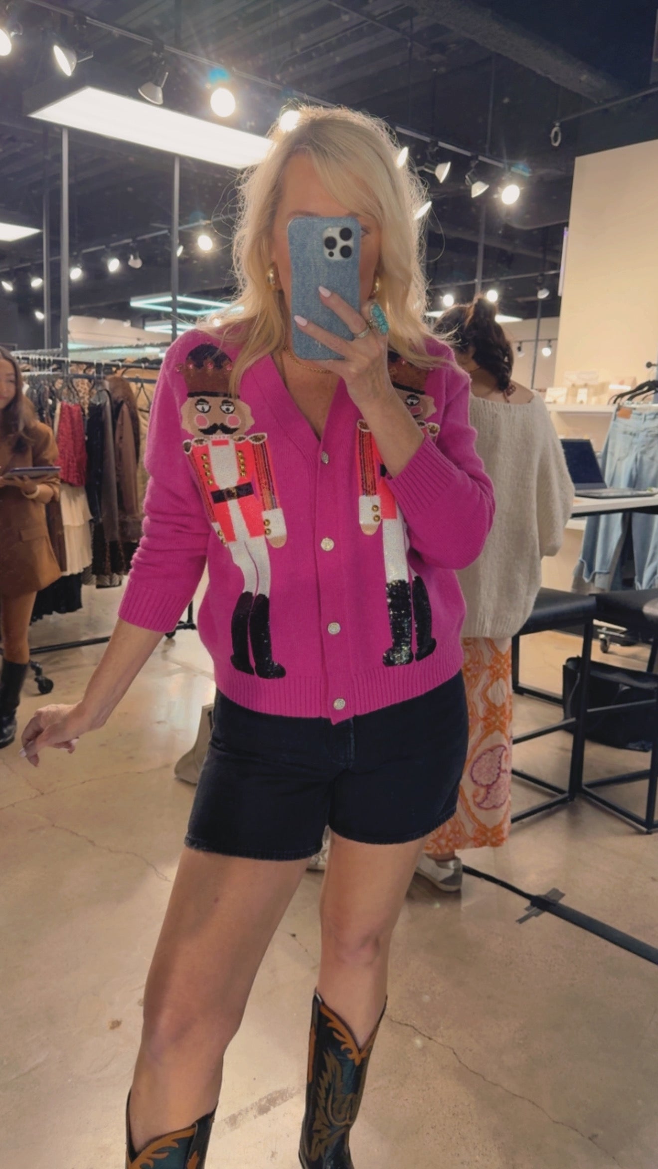 NEW!! Sequin Nutcracker Cardigan in Pink